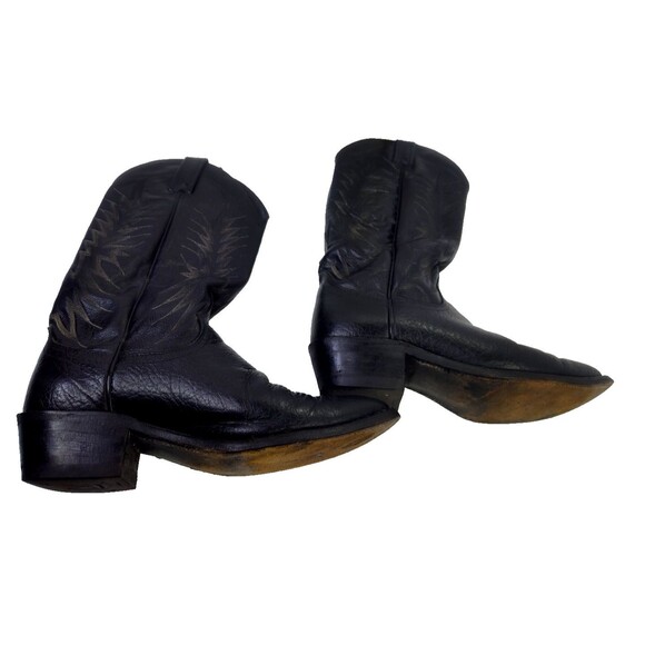 Vintage Dan Post Boots Mens Sz 8.5D  Black Leather Western Cowboy Work #507159 - Picture 6 of 14